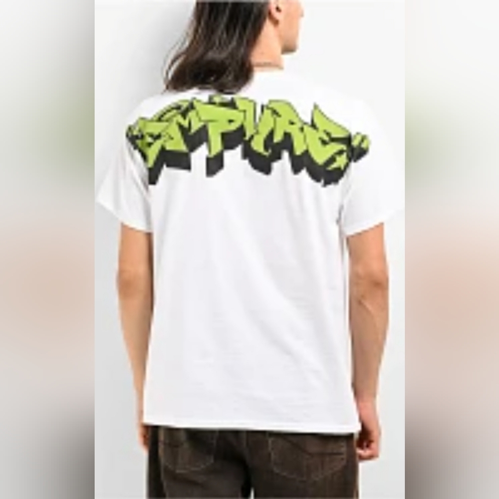 Empyre White Tee with Bold Green Graphic